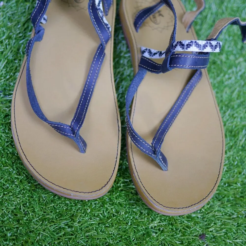 Chaco Loveland Leather Webbing Thong Sandals - Women's Size 7